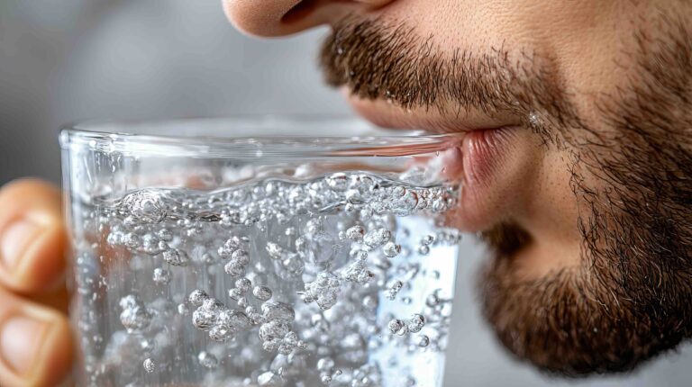 Con le mascherine dentali si può bere acqua frizzante
